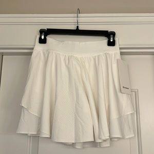 NWT Lululemon White Court Rival Long Skirt (perforated)
